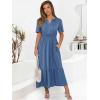 imageANRABESS Womens Summer Short Sleeve Maxi Dress 2025 Casual V Neck High Waist ALine Flowy Loose Tiered Boho Long DressesDark Blue