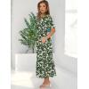 imageANRABESS Womens Summer Short Sleeve Maxi Dress 2025 Casual V Neck High Waist ALine Flowy Loose Tiered Boho Long DressesGreen Note