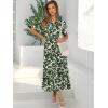 imageANRABESS Womens Summer Short Sleeve Maxi Dress 2025 Casual V Neck High Waist ALine Flowy Loose Tiered Boho Long DressesGreen Note