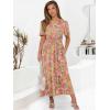 imageANRABESS Womens Summer Short Sleeve Maxi Dress 2025 Casual V Neck High Waist ALine Flowy Loose Tiered Boho Long DressesGrey Pink Floral