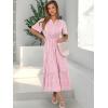imageANRABESS Womens Summer Short Sleeve Maxi Dress 2025 Casual V Neck High Waist ALine Flowy Loose Tiered Boho Long DressesRed Pink Floral