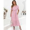 imageANRABESS Womens Summer Short Sleeve Maxi Dress 2025 Casual V Neck High Waist ALine Flowy Loose Tiered Boho Long DressesRed Pink Floral