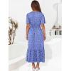 imageANRABESS Womens Summer Short Sleeve Maxi Dress 2025 Casual V Neck High Waist ALine Flowy Loose Tiered Boho Long DressesRoyal Blue Floral