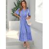 imageANRABESS Womens Summer Short Sleeve Maxi Dress 2025 Casual V Neck High Waist ALine Flowy Loose Tiered Boho Long DressesRoyal Blue Floral