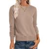 imageANRABESS Sweaters for Women Long Sleeve Lightweight Crewneck Soft Basic Knit Loose Fit Pullover Top 2025 Fall Trendy OutfitsWarm Khaki