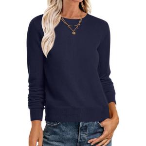 imageANRABESS Sweaters for Women Long Sleeve Lightweight Crewneck Soft Basic Knit Loose Fit Pullover Top 2025 Fall Trendy OutfitsNavy