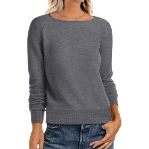 imageANRABESS Womens Long Sleeve Rolled Boat Neck Casual Soft Lightweight Basic Pullover Sweater Top 2025 Fall Shirt Work OutfitsDark Grey