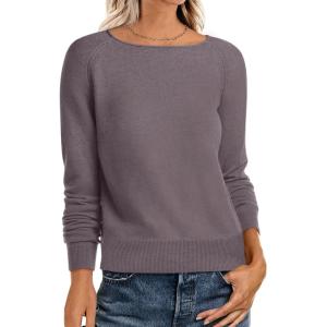 imageANRABESS Womens Long Sleeve Rolled Boat Neck Casual Soft Lightweight Basic Pullover Sweater Top 2025 Fall Shirt Work OutfitsNutmeg