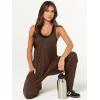 imageANRABESS Jumpsuits for Women Casual Summer Overalls Sleeveless Spaghetti Strap Romper Jumpers Trendy Beach Vacation OutfitsDeep Coffee