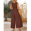 imageANRABESS Jumpsuits for Women Summer Dressy Casual Linen Romper Sleeveless V Neck High Waist Wide Leg Beach Vacation OutfitsBrown Red