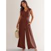 imageANRABESS Jumpsuits for Women Summer Dressy Casual Linen Romper Sleeveless V Neck High Waist Wide Leg Beach Vacation OutfitsBrown Red
