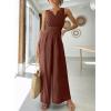 imageANRABESS Jumpsuits for Women Summer Dressy Casual Linen Romper Sleeveless V Neck High Waist Wide Leg Beach Vacation OutfitsBrown Red