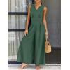 imageANRABESS Jumpsuits for Women Summer Dressy Casual Linen Romper Sleeveless V Neck High Waist Wide Leg Beach Vacation OutfitsGrass