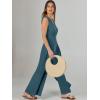 imageANRABESS Jumpsuits for Women Summer Dressy Casual Linen Romper Sleeveless V Neck High Waist Wide Leg Beach Vacation OutfitsLake Blue