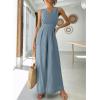 imageANRABESS Jumpsuits for Women Summer Dressy Casual Linen Romper Sleeveless V Neck High Waist Wide Leg Beach Vacation OutfitsLight Blue