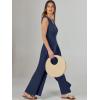 imageANRABESS Jumpsuits for Women Summer Dressy Casual Linen Romper Sleeveless V Neck High Waist Wide Leg Beach Vacation OutfitsNavy Blue