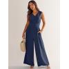 imageANRABESS Jumpsuits for Women Summer Dressy Casual Linen Romper Sleeveless V Neck High Waist Wide Leg Beach Vacation OutfitsNavy Blue