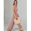 imageANRABESS Jumpsuits for Women Summer Dressy Casual Linen Romper Sleeveless V Neck High Waist Wide Leg Beach Vacation OutfitsPink