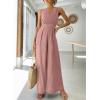 imageANRABESS Jumpsuits for Women Summer Dressy Casual Linen Romper Sleeveless V Neck High Waist Wide Leg Beach Vacation OutfitsPink