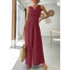 imageANRABESS Jumpsuits for Women Summer Dressy Casual Linen Romper Sleeveless V Neck High Waist Wide Leg Beach Vacation OutfitsRed