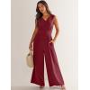 imageANRABESS Jumpsuits for Women Summer Dressy Casual Linen Romper Sleeveless V Neck High Waist Wide Leg Beach Vacation OutfitsRed