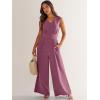 imageANRABESS Jumpsuits for Women Summer Dressy Casual Linen Romper Sleeveless V Neck High Waist Wide Leg Beach Vacation OutfitsRose