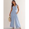 imageANRABESS Jumpsuits for Women Summer Dressy Casual Linen Romper Sleeveless V Neck High Waist Wide Leg Beach Vacation OutfitsSky