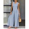 imageANRABESS Jumpsuits for Women Summer Dressy Casual Linen Romper Sleeveless V Neck High Waist Wide Leg Beach Vacation OutfitsSky
