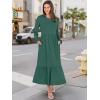 imageANRABESS Long Sleeve Midi Dresses for Women Casual 2025 Fall Crewneck A Line Tiered Flowy Loose Trendy Dresses with PocketsGrass Green