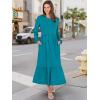imageANRABESS Long Sleeve Midi Dresses for Women Casual 2025 Fall Crewneck A Line Tiered Flowy Loose Trendy Dresses with PocketsLake Green
