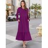 imageANRABESS Long Sleeve Midi Dresses for Women Casual 2025 Fall Crewneck A Line Tiered Flowy Loose Trendy Dresses with PocketsPurple