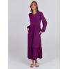 imageANRABESS Long Sleeve Midi Dresses for Women Casual 2025 Fall Crewneck A Line Tiered Flowy Loose Trendy Dresses with PocketsPurple