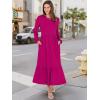 imageANRABESS Long Sleeve Midi Dresses for Women Casual 2025 Fall Crewneck A Line Tiered Flowy Loose Trendy Dresses with PocketsRose