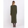 imageANRABESS Long Sleeve Midi Dresses for Women Fall Fashion Casual Vacation Crewneck Loose Split Striped Long Tshirts DressArmy Green