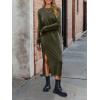 imageANRABESS Long Sleeve Midi Dresses for Women Fall Fashion Casual Vacation Crewneck Loose Split Striped Long Tshirts DressArmy Green