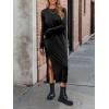 imageANRABESS Long Sleeve Midi Dresses for Women Fall Fashion Casual Vacation Crewneck Loose Split Striped Long Tshirts DressBlack
