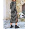imageANRABESS Long Sleeve Midi Dresses for Women Fall Fashion Casual Vacation Crewneck Loose Split Striped Long Tshirts DressBlack White Stripe