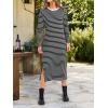 imageANRABESS Long Sleeve Midi Dresses for Women Fall Fashion Casual Vacation Crewneck Loose Split Striped Long Tshirts DressBlack White Stripe