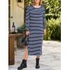 imageANRABESS Long Sleeve Midi Dresses for Women Fall Fashion Casual Vacation Crewneck Loose Split Striped Long Tshirts DressBlue White Stripe