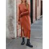 imageANRABESS Long Sleeve Midi Dresses for Women Fall Fashion Casual Vacation Crewneck Loose Split Striped Long Tshirts DressBrick Orange