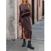 imageANRABESS Long Sleeve Midi Dresses for Women Fall Fashion Casual Vacation Crewneck Loose Split Striped Long Tshirts DressCoffee