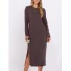 imageANRABESS Long Sleeve Midi Dresses for Women Fall Fashion Casual Vacation Crewneck Loose Split Striped Long Tshirts DressCoffee