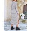 imageANRABESS Long Sleeve Midi Dresses for Women Fall Fashion Casual Vacation Crewneck Loose Split Striped Long Tshirts DressGrey White Stripe