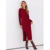 imageANRABESS Long Sleeve Midi Dresses for Women Fall Fashion Casual Vacation Crewneck Loose Split Striped Long Tshirts DressRed