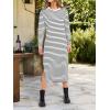 imageANRABESS Long Sleeve Midi Dresses for Women Fall Fashion Casual Vacation Crewneck Loose Split Striped Long Tshirts DressWhite Black Stripe