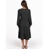imageANRABESS Long Sleeve Midi Dresses for Women V Neck 2025 Fall Fashion Casual Loose Fit Flowy Swing Tiered Vacation Boho DressBlack