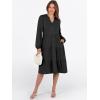 imageANRABESS Long Sleeve Midi Dresses for Women V Neck 2025 Fall Fashion Casual Loose Fit Flowy Swing Tiered Vacation Boho DressBlack
