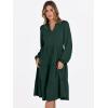 imageANRABESS Long Sleeve Midi Dresses for Women V Neck 2025 Fall Fashion Casual Loose Fit Flowy Swing Tiered Vacation Boho DressDeep Green