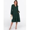 imageANRABESS Long Sleeve Midi Dresses for Women V Neck 2025 Fall Fashion Casual Loose Fit Flowy Swing Tiered Vacation Boho DressDeep Green