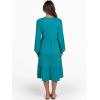 imageANRABESS Long Sleeve Midi Dresses for Women V Neck 2025 Fall Fashion Casual Loose Fit Flowy Swing Tiered Vacation Boho DressLake Green